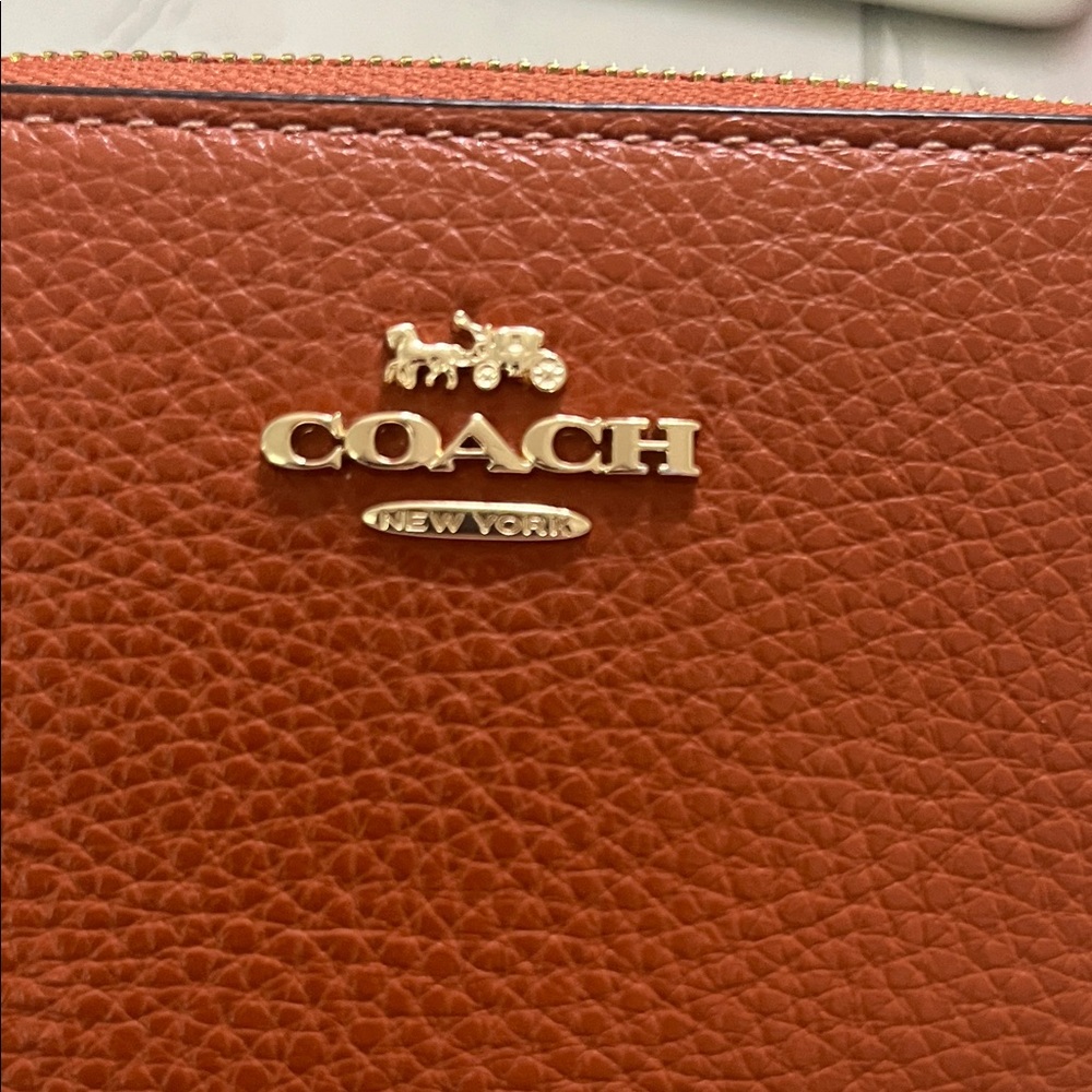 Coach Tan Leather Zip Wallet - Picture 2 of 7